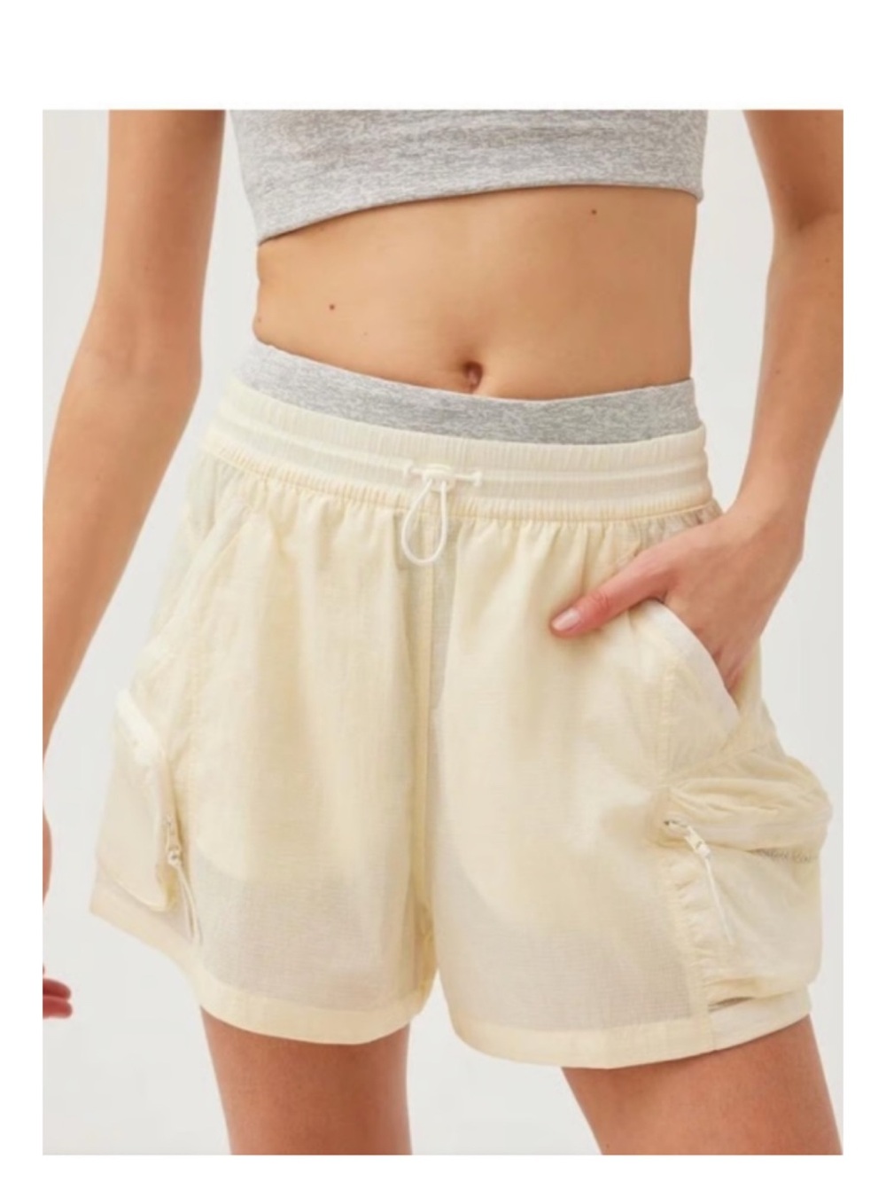 Outdoor Voices Windbreaker 3" Shorts Women's M Milkstone Gorpcore